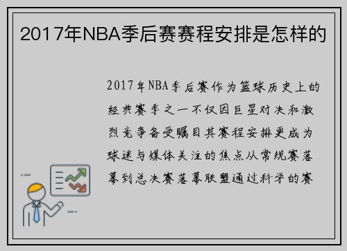 2017年NBA季后赛赛程安排是怎样的